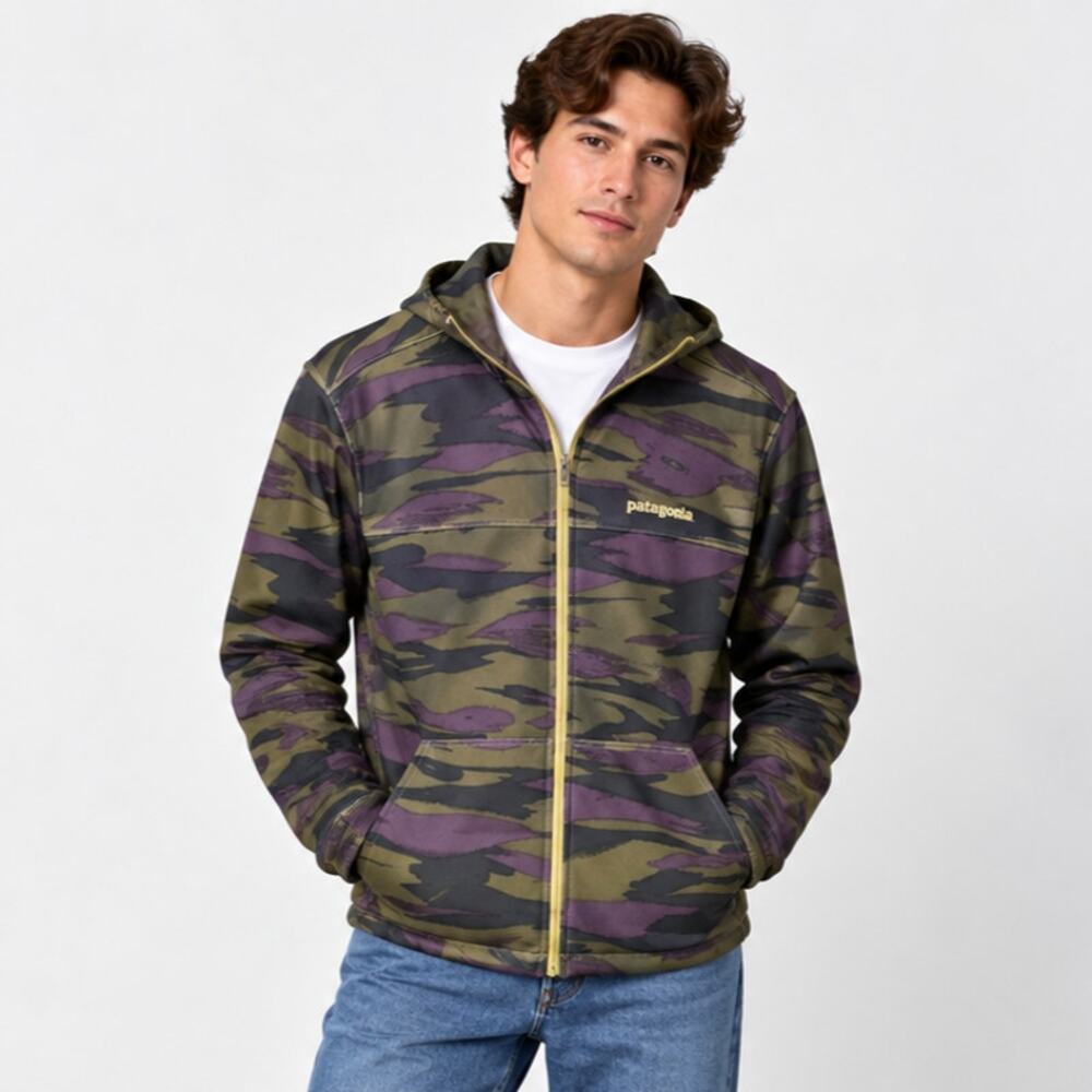 Patagonia M's Slopestyle Hooded Jacket Men's Size S Camo Full Zip Gorpcore